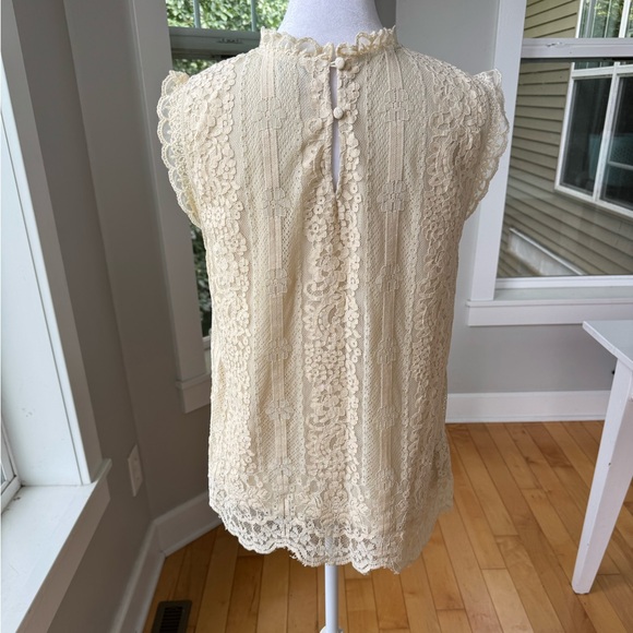 SUNDANCE Esme Ivory Cream Lace Sleeveless Top Size Small - Picture 4 of 11